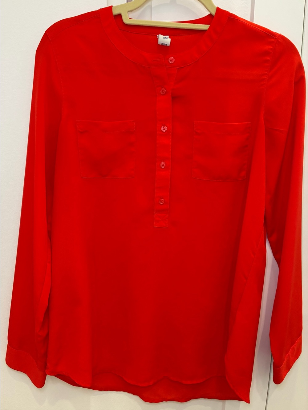 Old Navy Red Long-Sleeve Popover Shirt
